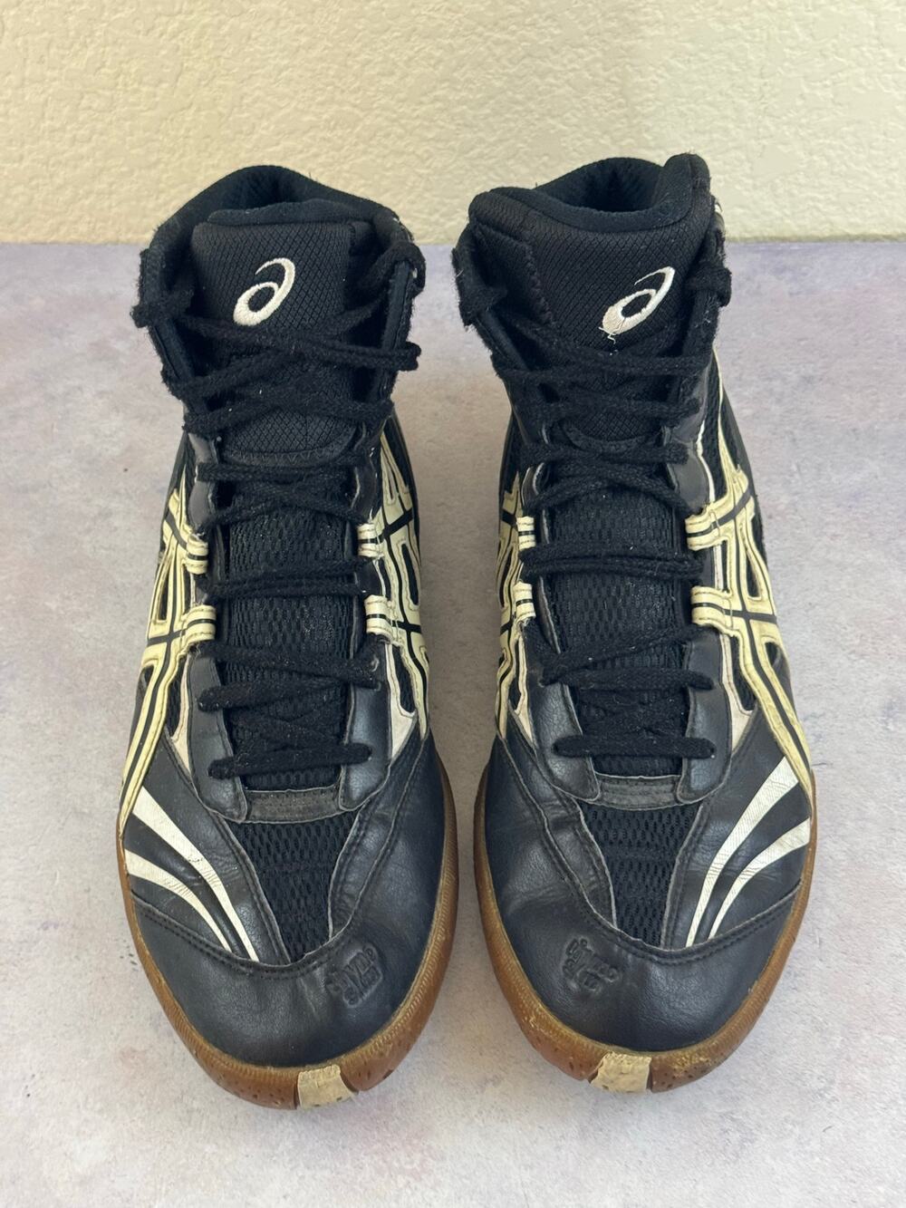 ASICS Split Second V Shoes Mens Size 14 Black Mid Top Wrestling Mat Rare